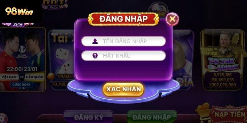 Hướng dẫn đăng nhập 98win